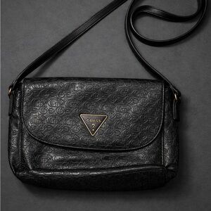 GUESS Black Embossed Crossbody Bag